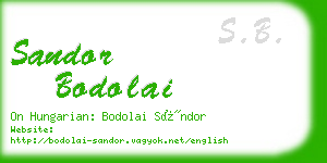 sandor bodolai business card